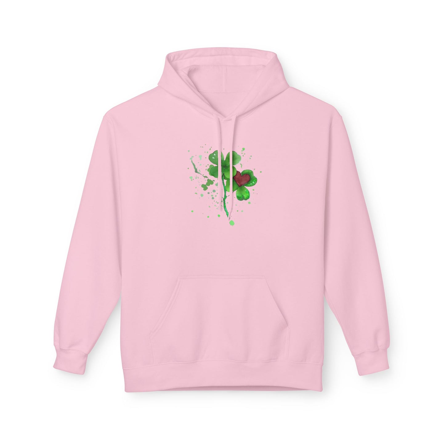 Lucky Heart Clover Watercolor Hoodie | Eco-Limited