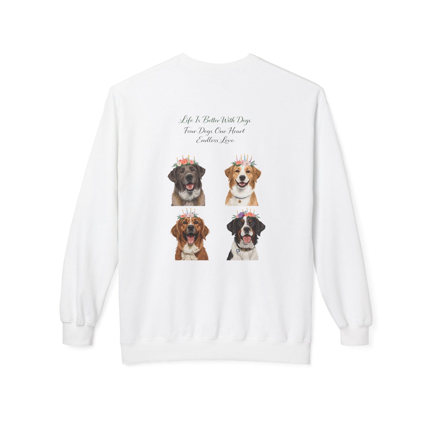 Four Dogs One Heart Sweatshirt | Eco-Limited