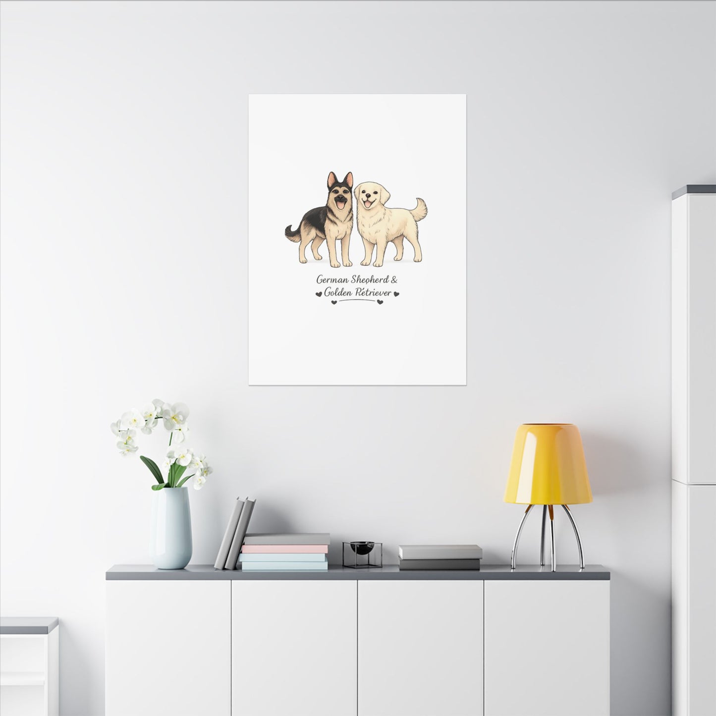 German Shepherd & Golden Retriever Canvas Wall Art