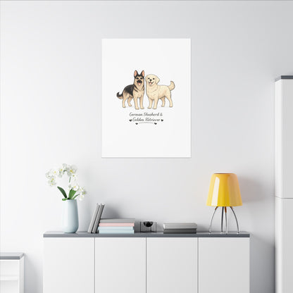 German Shepherd & Golden Retriever Canvas Wall Art