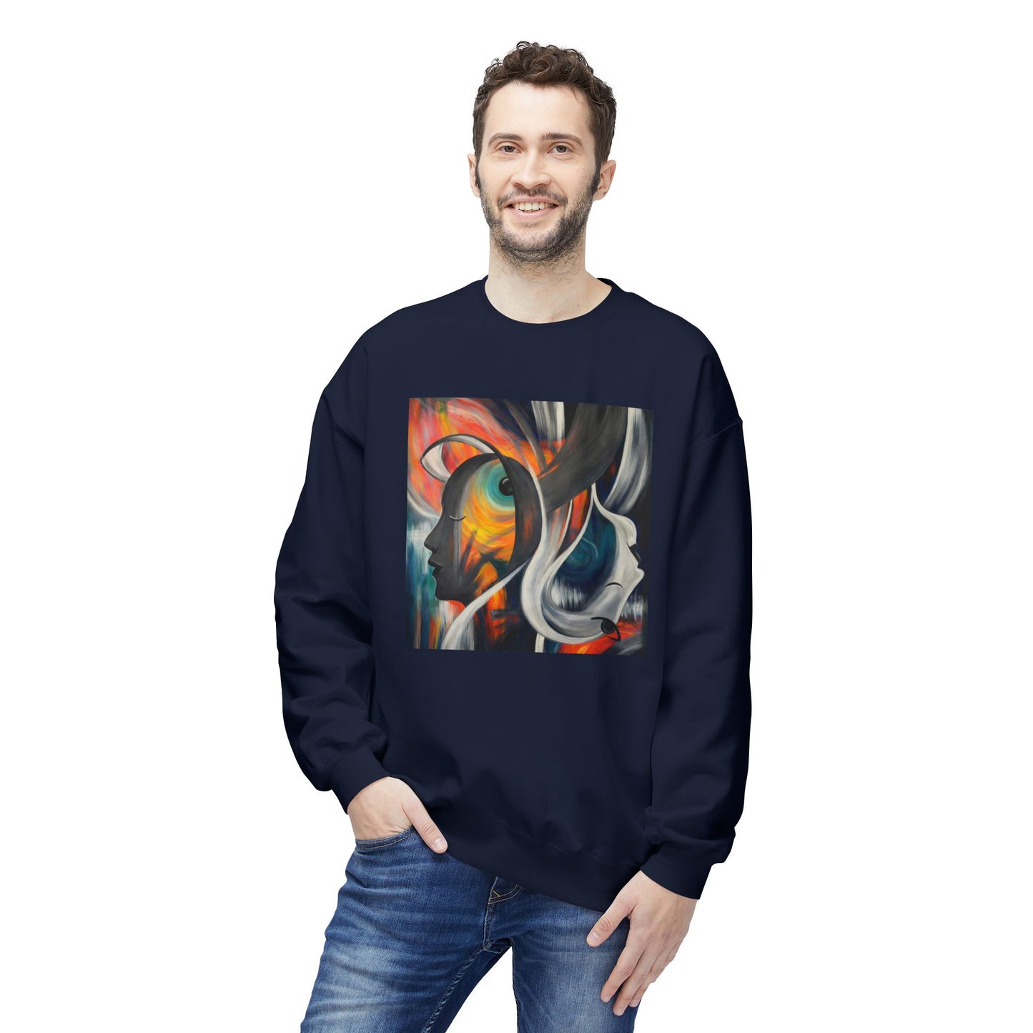 Abstract Expression Portrait Sweatshirt | Eco-Limited
