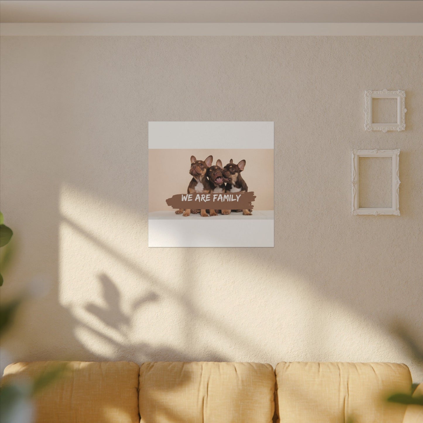 We Are Family French Bulldog Canvas Wall Art