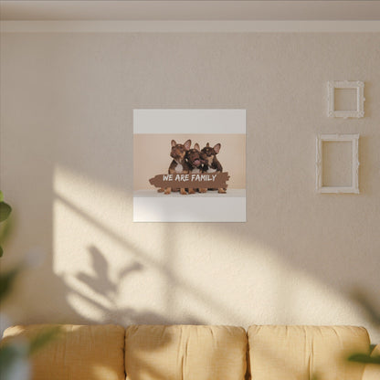 We Are Family French Bulldog Canvas Wall Art
