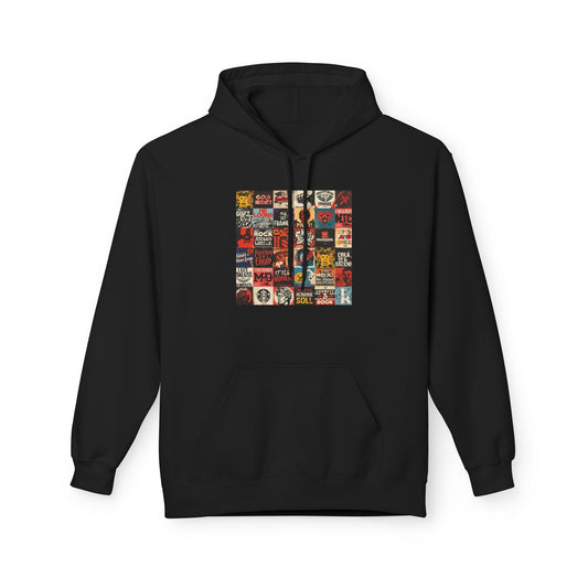 Retro Music Album Art Collage Hoodie|Eco-Friendly - Limited