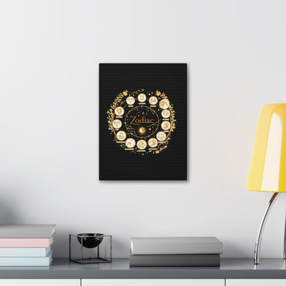 Golden Zodiac Astrology Canvas | Eco-Limited