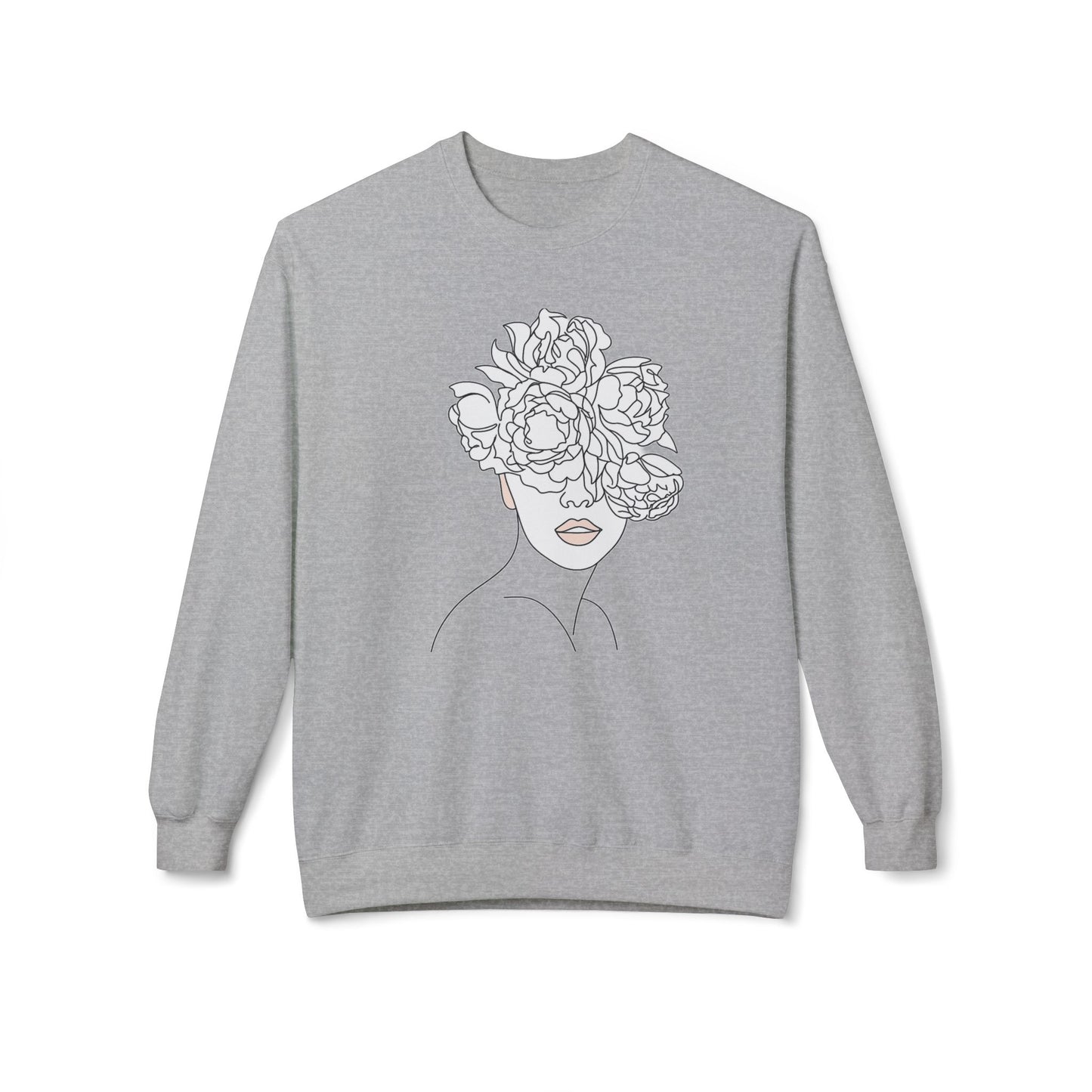 Floral Line Portrait Sweatshirt | Eco-Limited