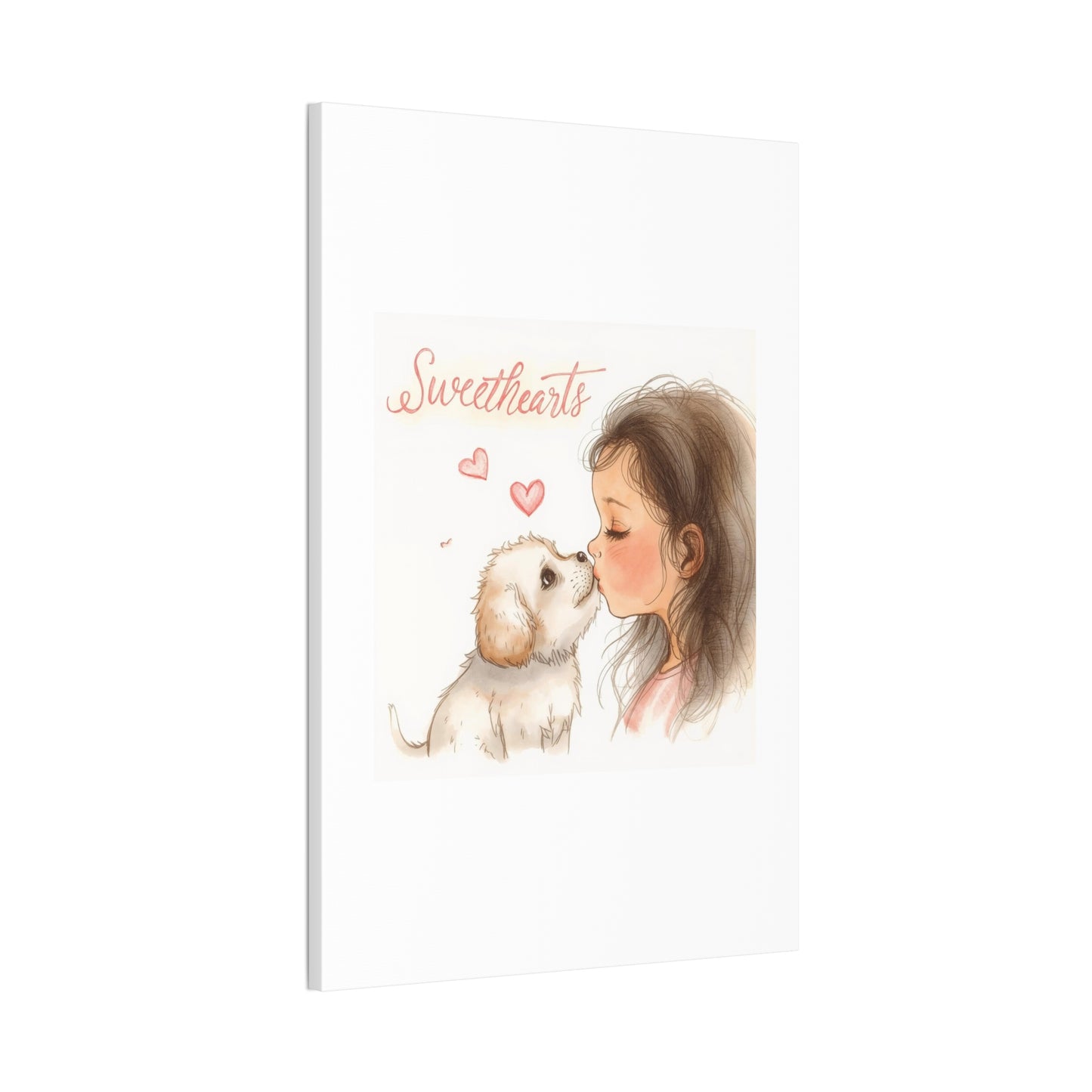 Sweethearts – Child &amp; Puppy Love Canvas | Eco-Limited