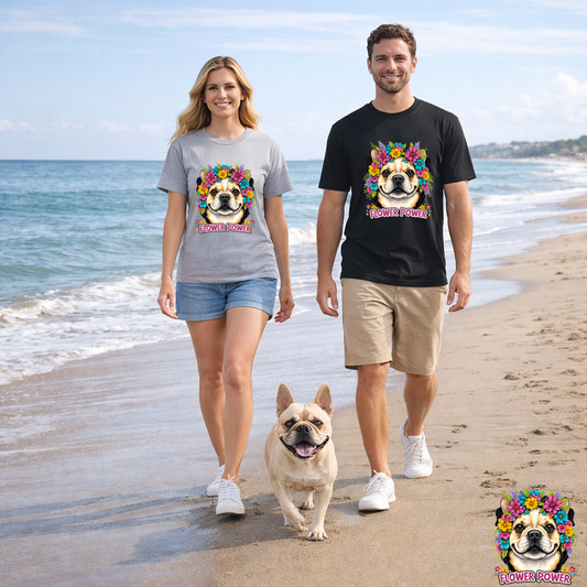 Flower Power Vintage Dog T Shirt | Eco - Limited