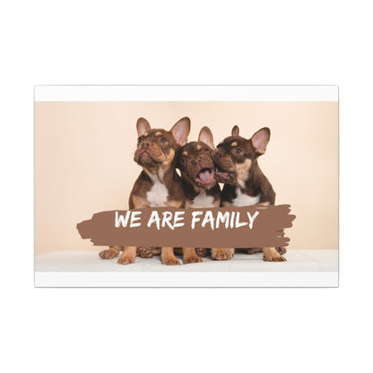 We Are Family French Bulldog Canvas Wall Art