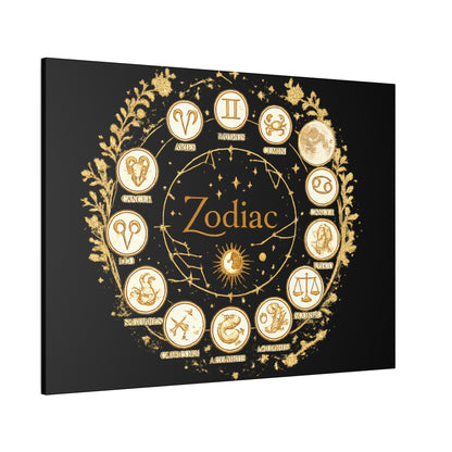 Golden Zodiac Astrology Canvas | Eco-Limited
