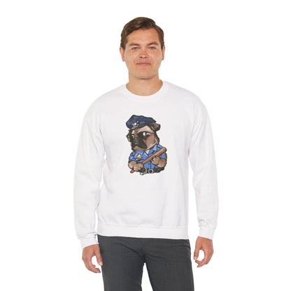 Police Pug Graphic Crewneck Sweatshirt|Eco-Friendly - Limited