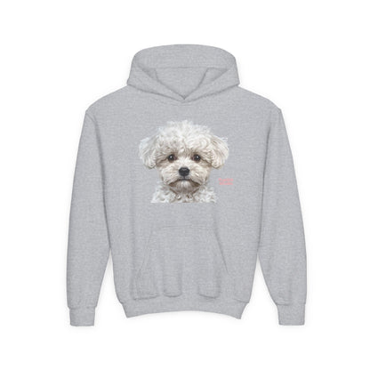 Cute White Puppy Face Youth Hoodie|Eco-Friendly - Limited