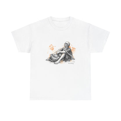 Skeleton Contemplation Sketch T-Shirt | Eco-Limited