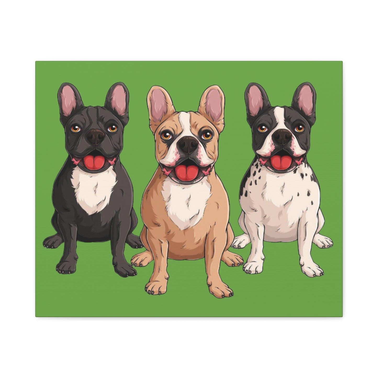 French Bulldog Trio Canvas Wall Art|Eco-Friendly - Limited