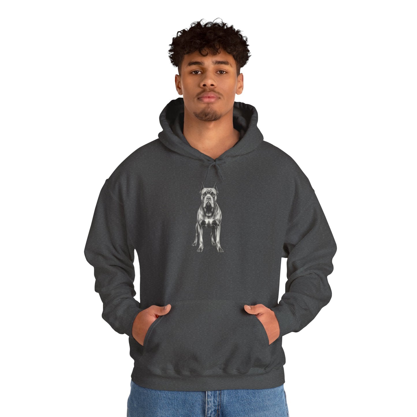 Great Dane Graphic Hoodie — Minimal Black Dog Illustration Sweatshirt