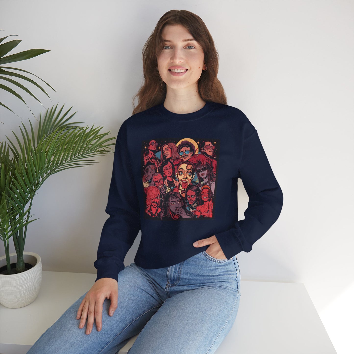 Rock Band Faces Art Sweater | Eco-Limited