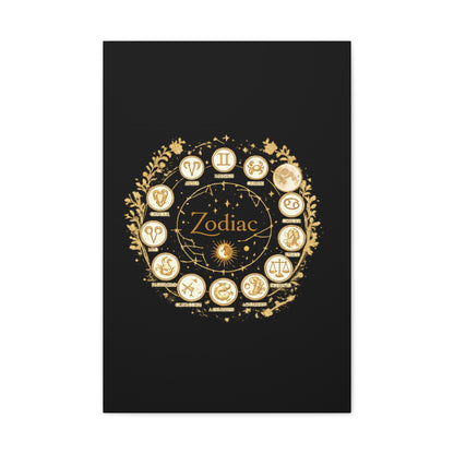 Golden Zodiac Astrology Canvas | Eco-Limited