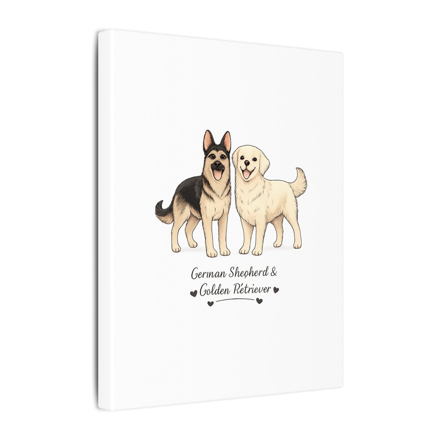 German Shepherd & Golden Retriever Canvas Wall Art