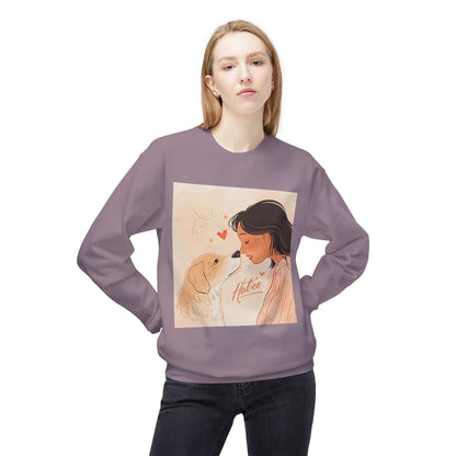 Heartfelt Dog Love Illustration Crewneck | Eco-Friendly - Limited