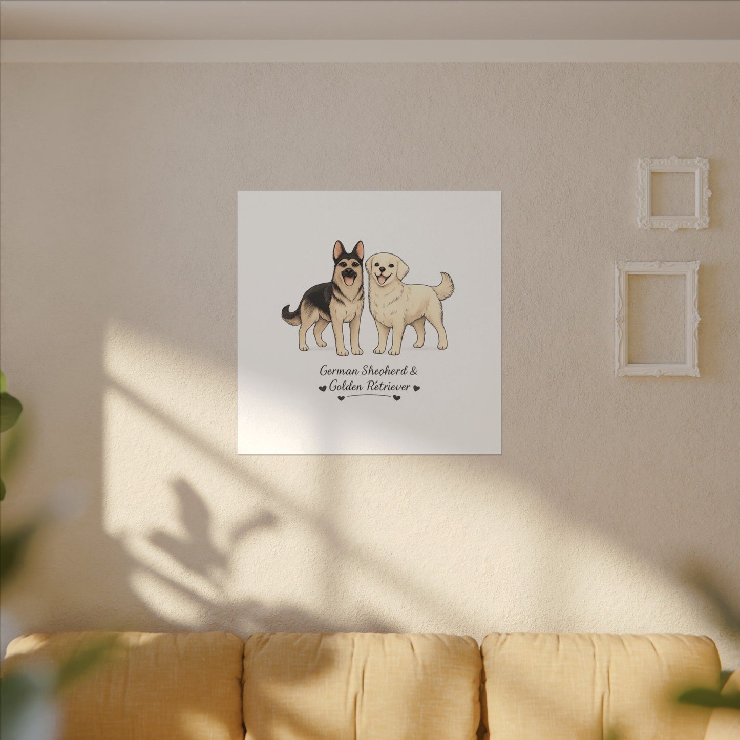 German Shepherd & Golden Retriever Canvas Wall Art