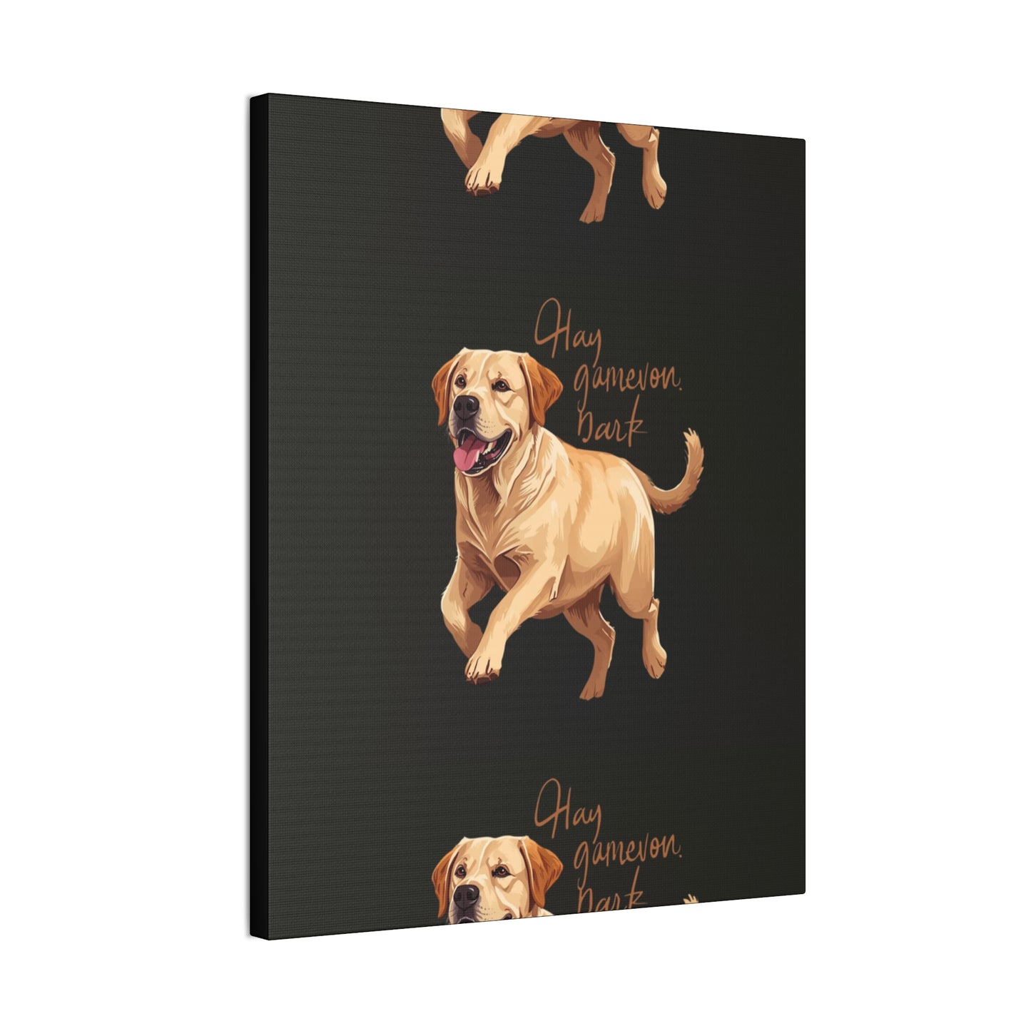 Happy Gamelon Bark Dog Canvas Wall Art | Eco-Limited