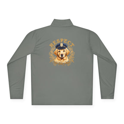 Respect The Paw Golden Retriever Quarter Zip Pullover | Eco-Limited