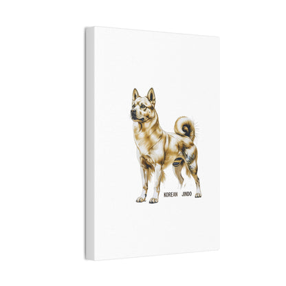 Korean Jindo Dog Illustration Canvas Wall Art | Eco - Limited