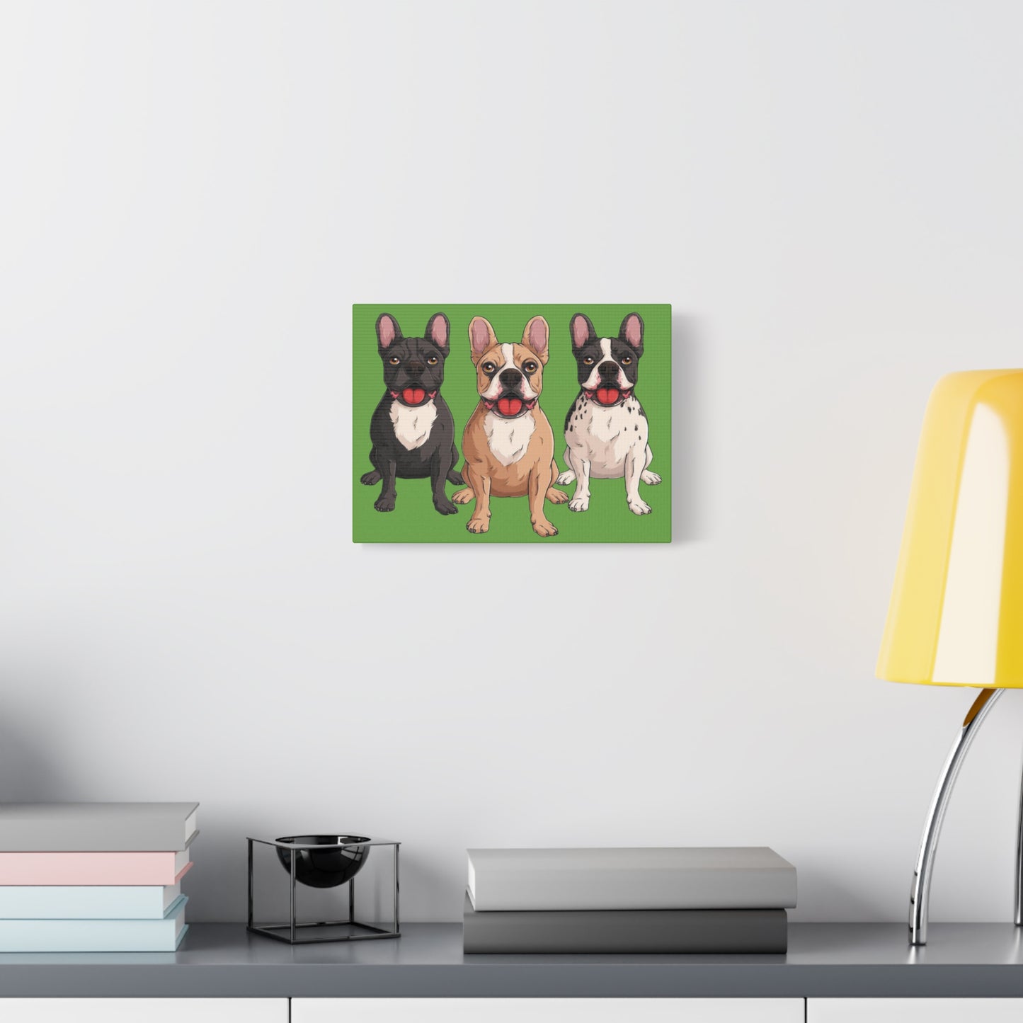 French Bulldog Trio Canvas Wall Art|Eco-Friendly - Limited
