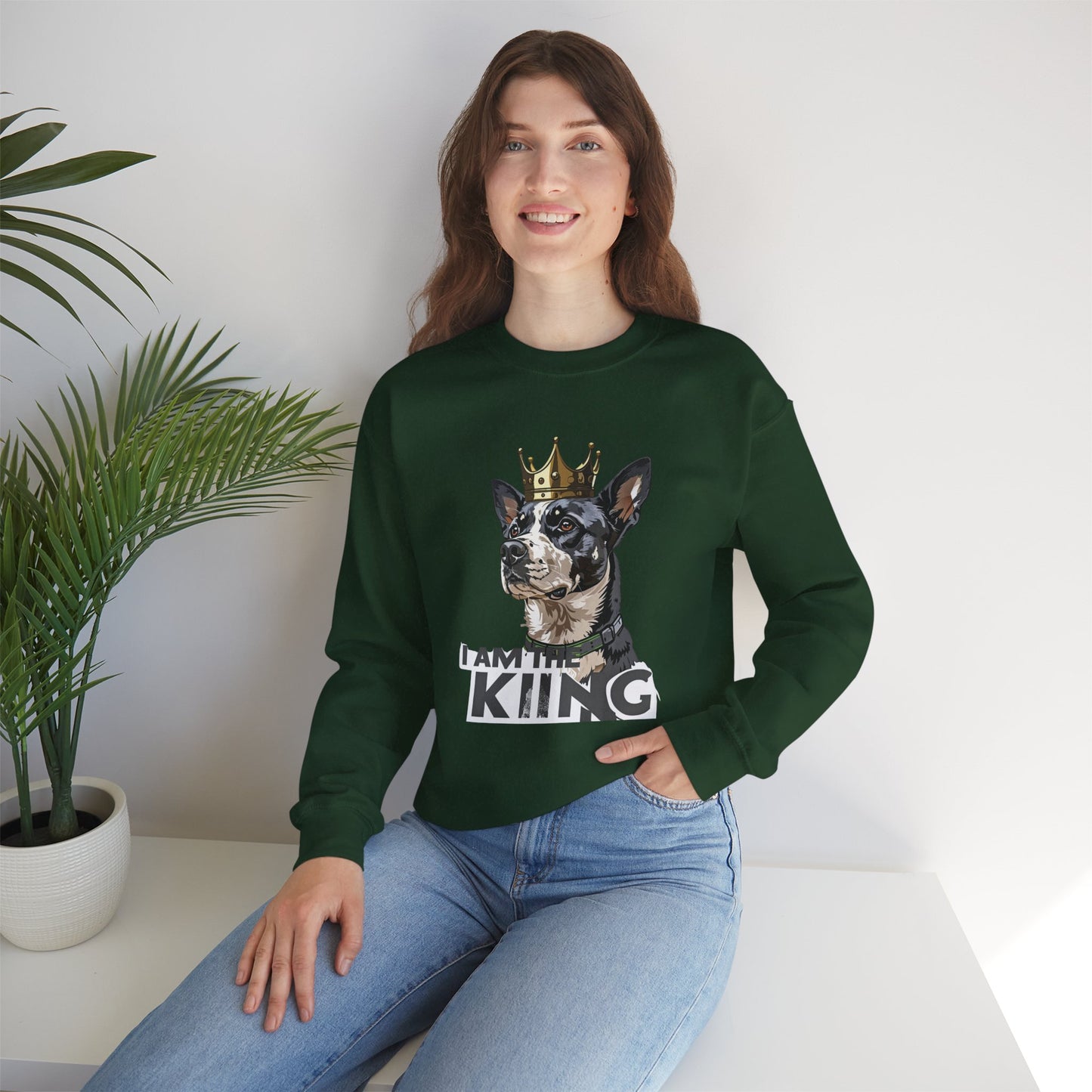 King Dog Crown Art Sweatshirt | Eco-Limited