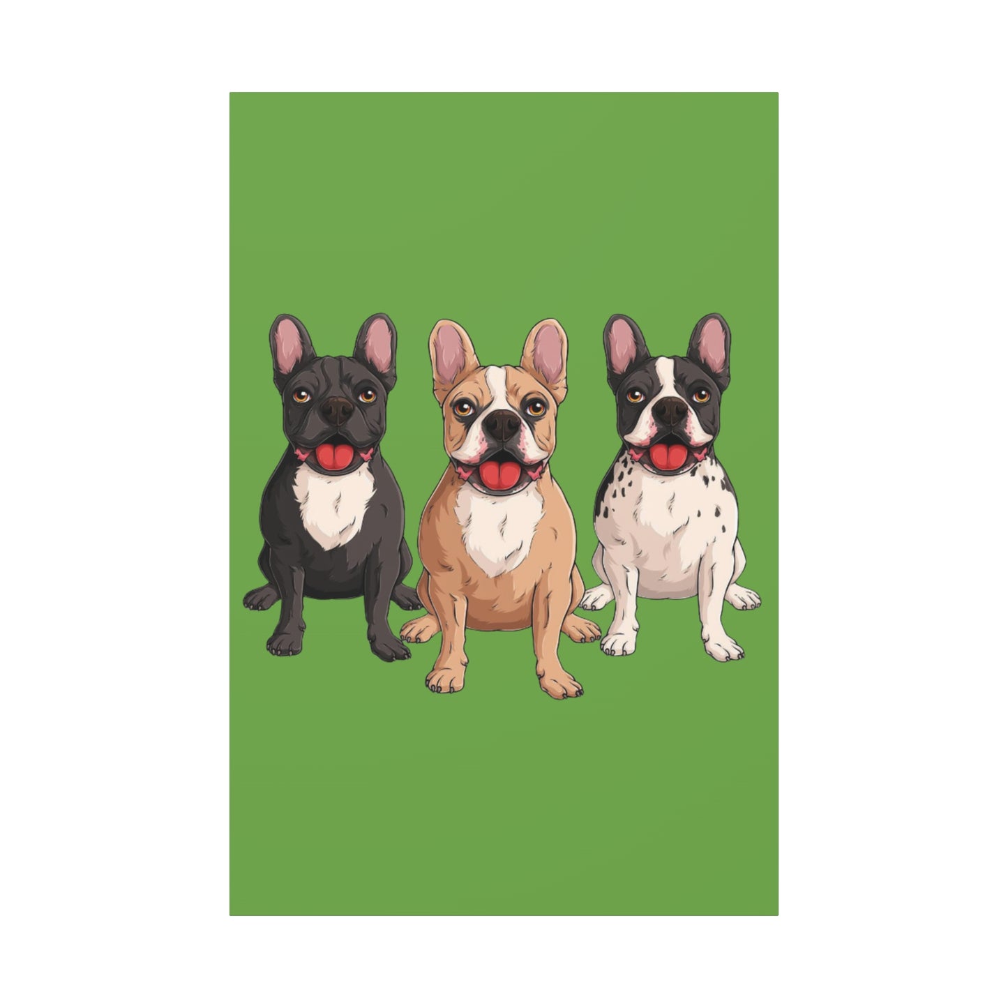 French Bulldog Trio Canvas Wall Art|Eco-Friendly - Limited