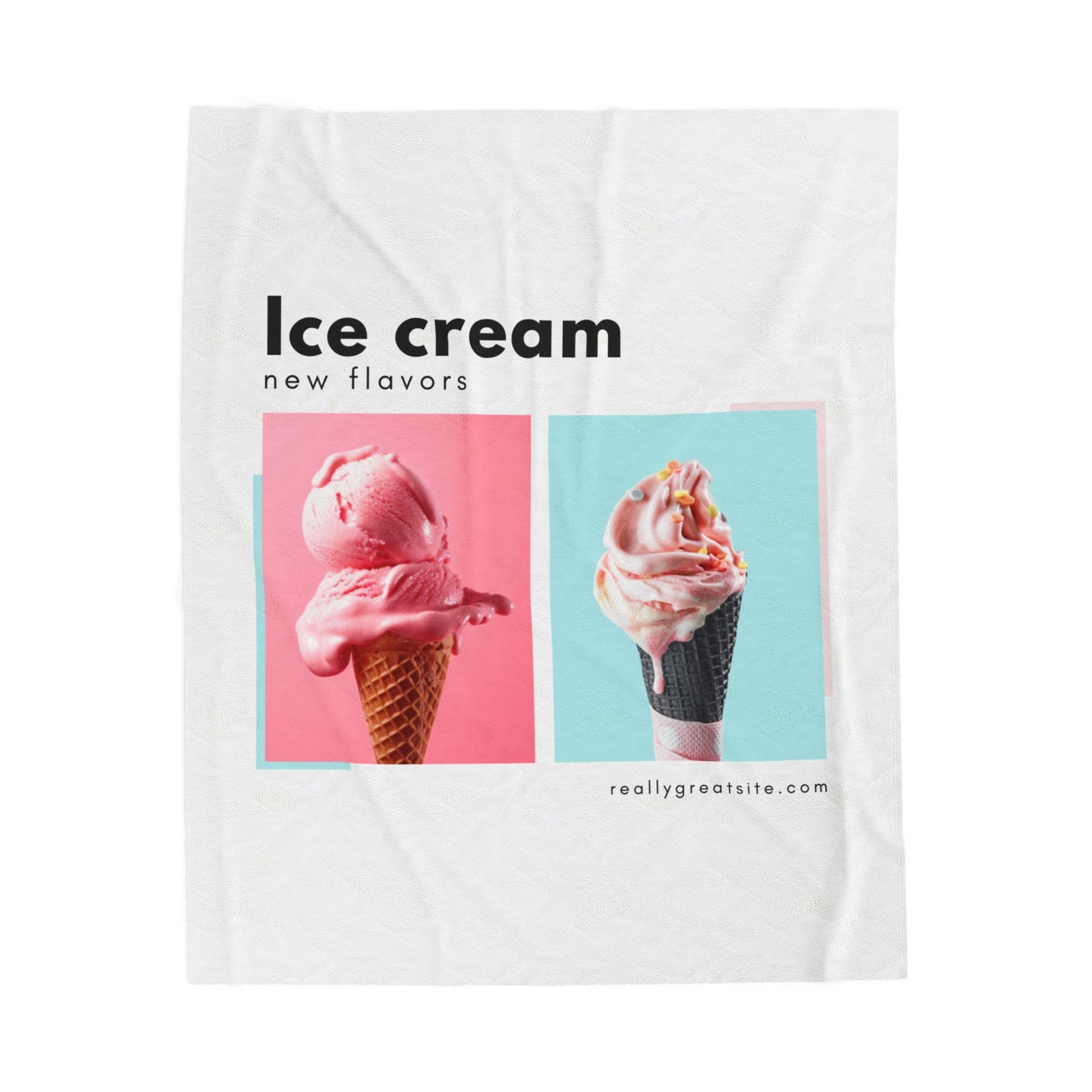 Ice Cream Photo Plush Blanket