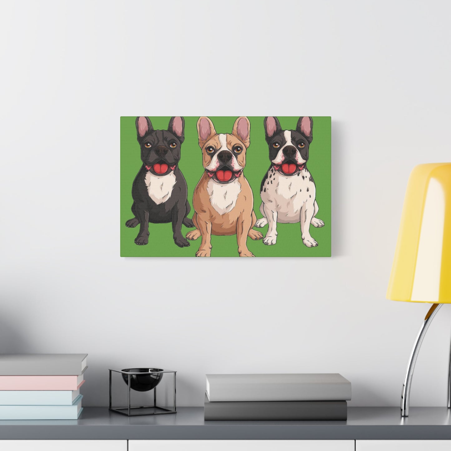 French Bulldog Trio Canvas Wall Art|Eco-Friendly - Limited