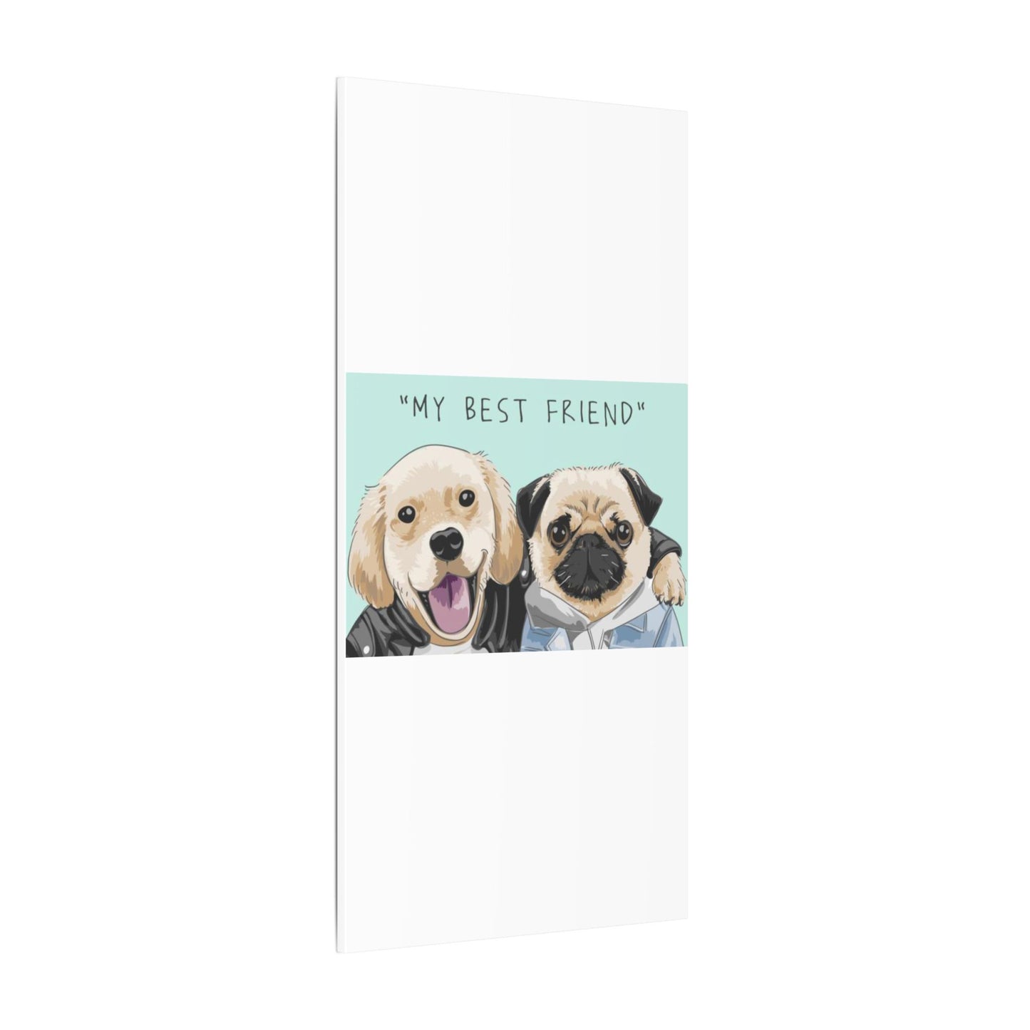 Cute Pug & Puppy Matte Stretched Print