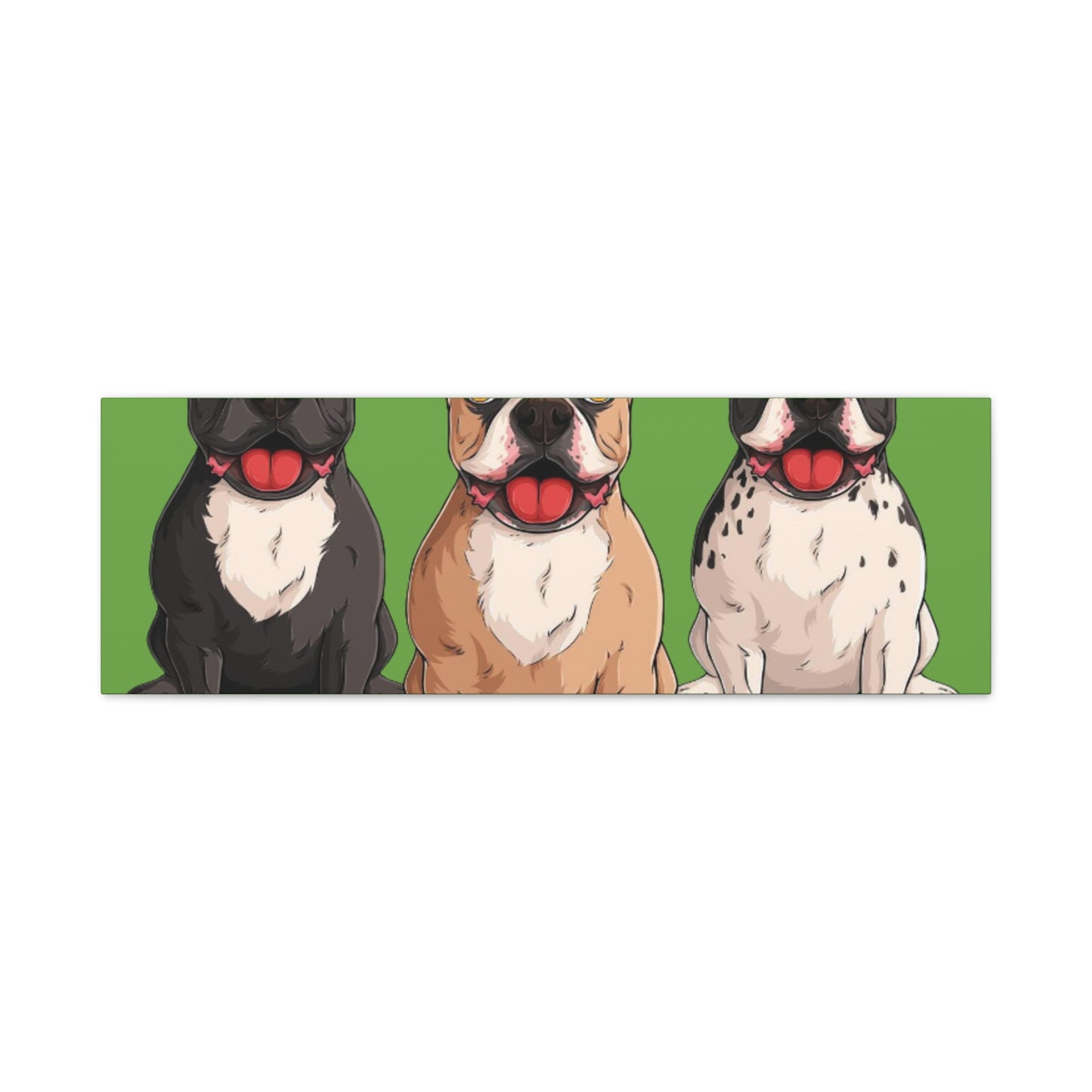 French Bulldog Trio Canvas Wall Art|Eco-Friendly - Limited