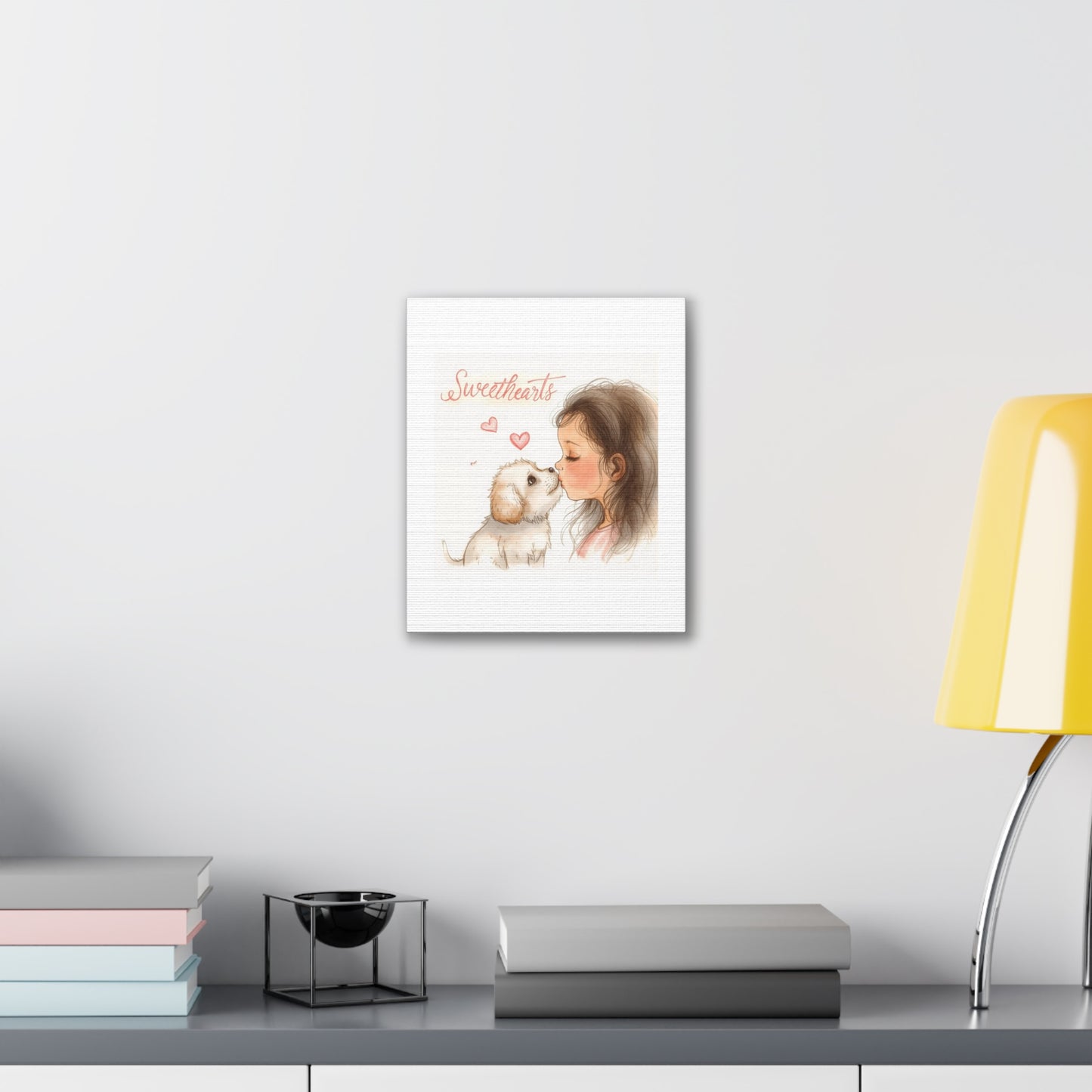 Sweethearts – Child &amp; Puppy Love Canvas | Eco-Limited