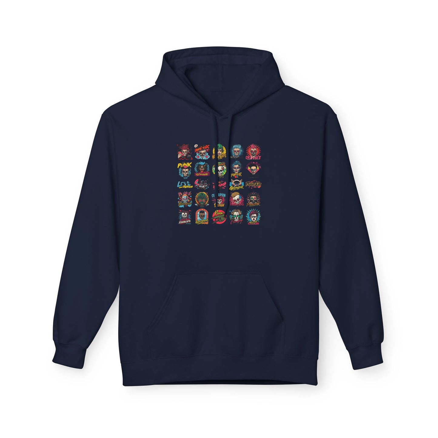 Retro Pop Culture Character Grid Hoodie|Eco-Friendly - Limited