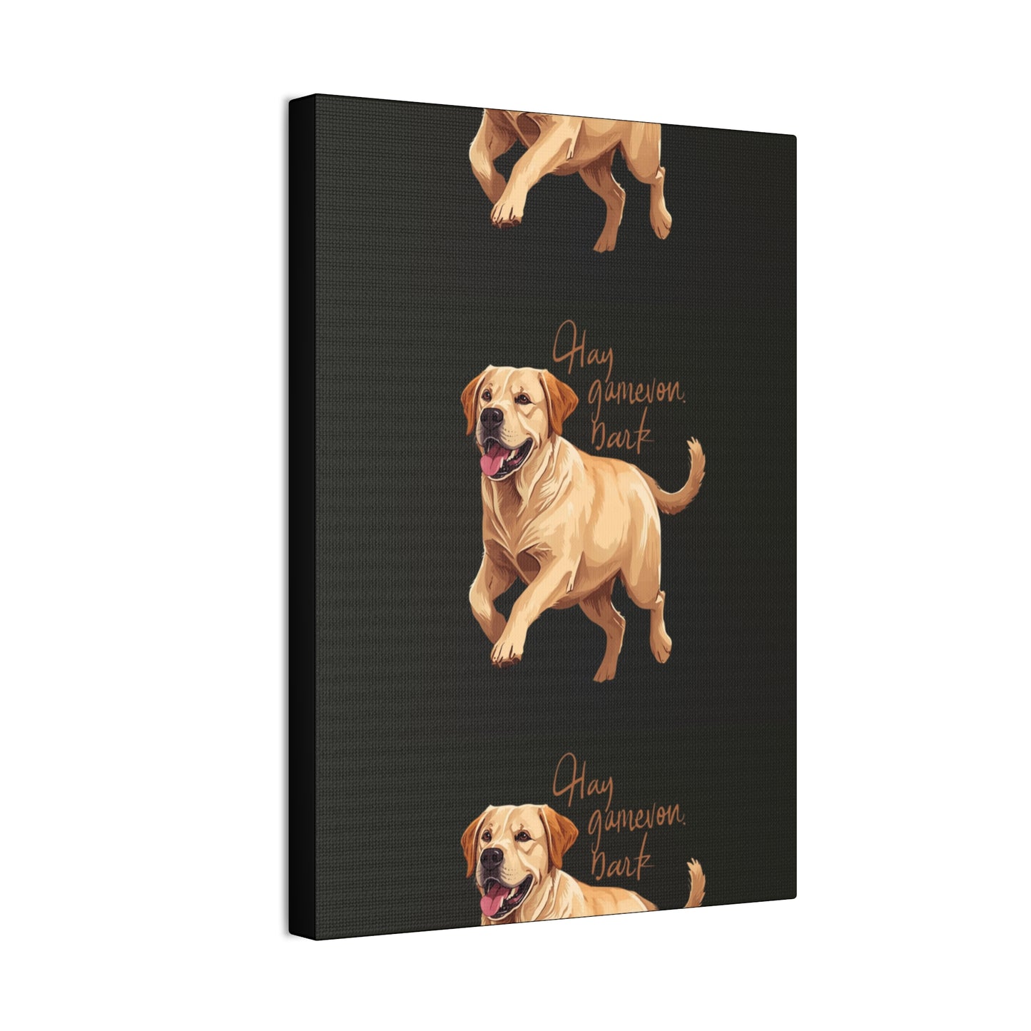 Happy Gamelon Bark Dog Canvas Wall Art | Eco-Limited