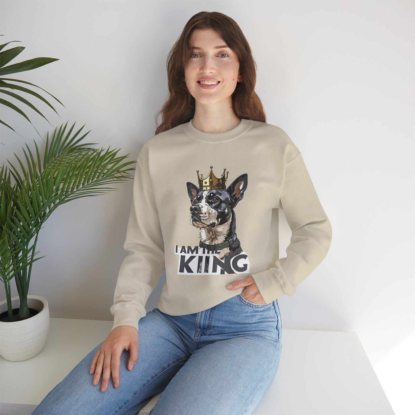 King Dog Crown Art Sweatshirt | Eco-Limited