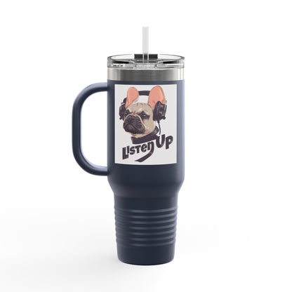 'Listen Up' French Bulldog Headphones Tumbler