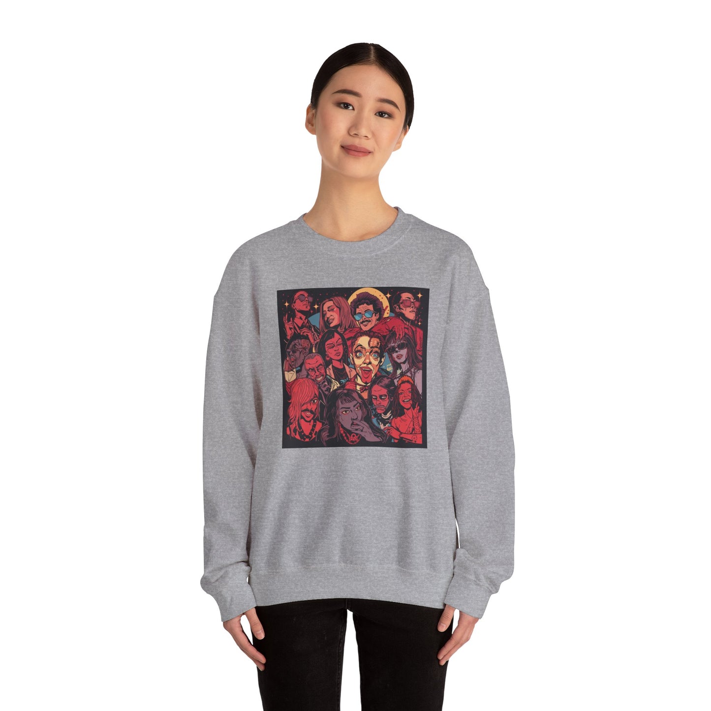 Rock Band Faces Art Sweater | Eco-Limited