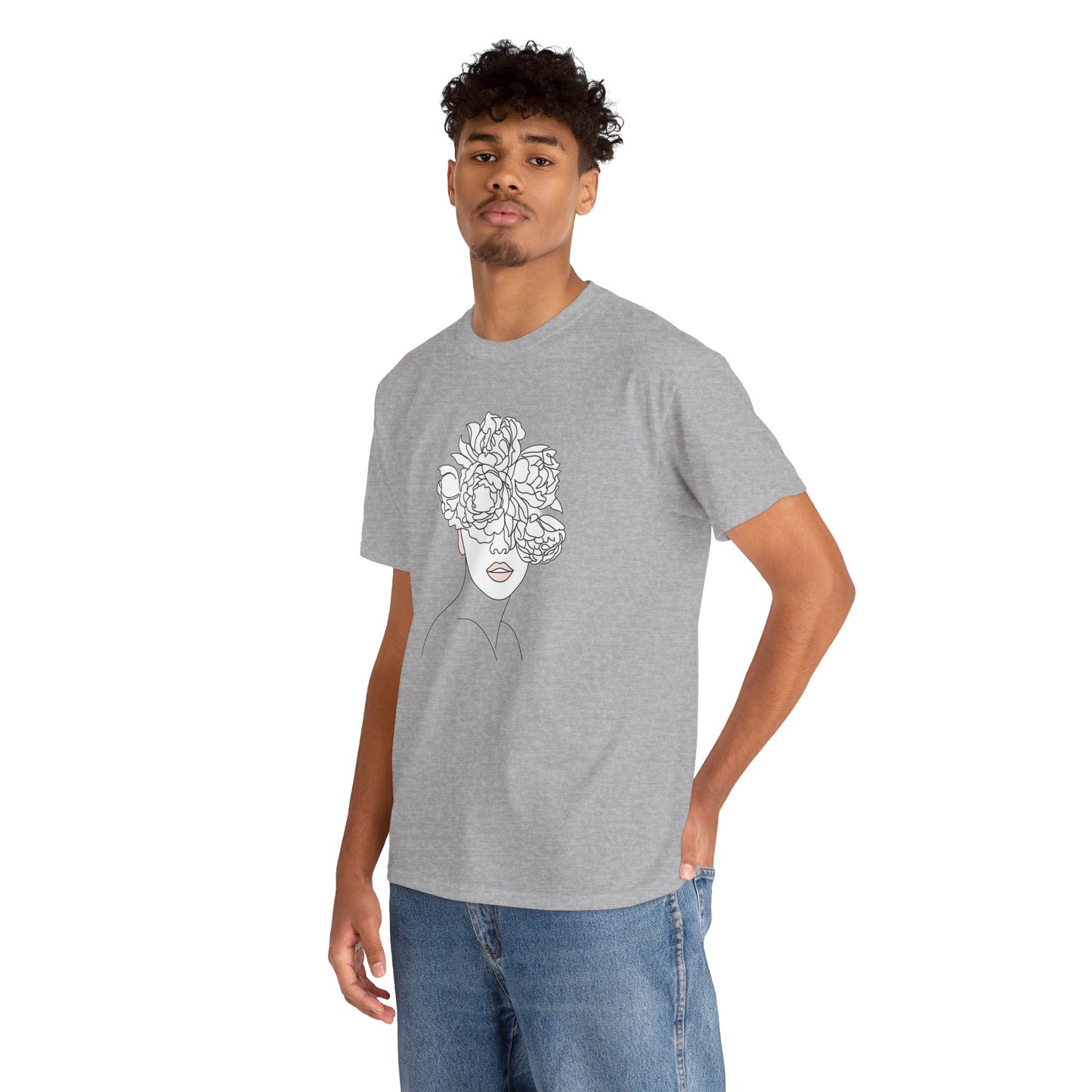 Floral Line Portrait T-Shirt | Eco-Limited