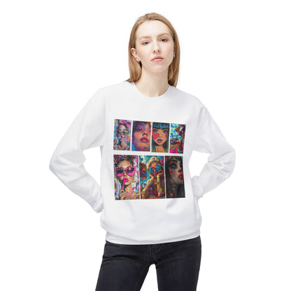 Pop Art Portrait Collage Graphic Sweatshirt