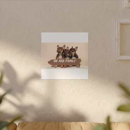 We Are Family French Bulldog Canvas Wall Art