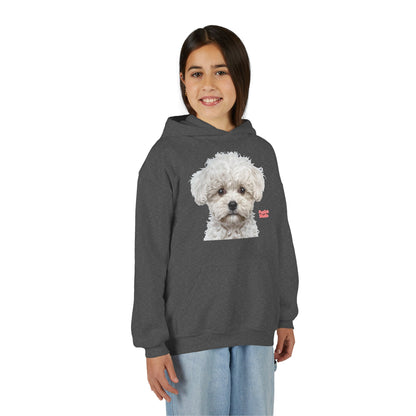 Cute White Puppy Face Youth Hoodie|Eco-Friendly - Limited
