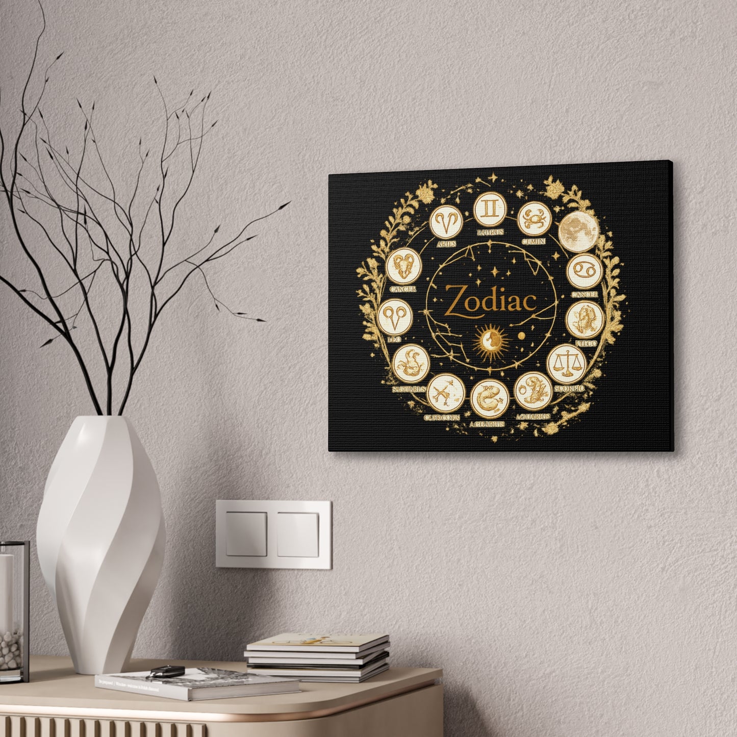 Golden Zodiac Astrology Canvas | Eco-Limited