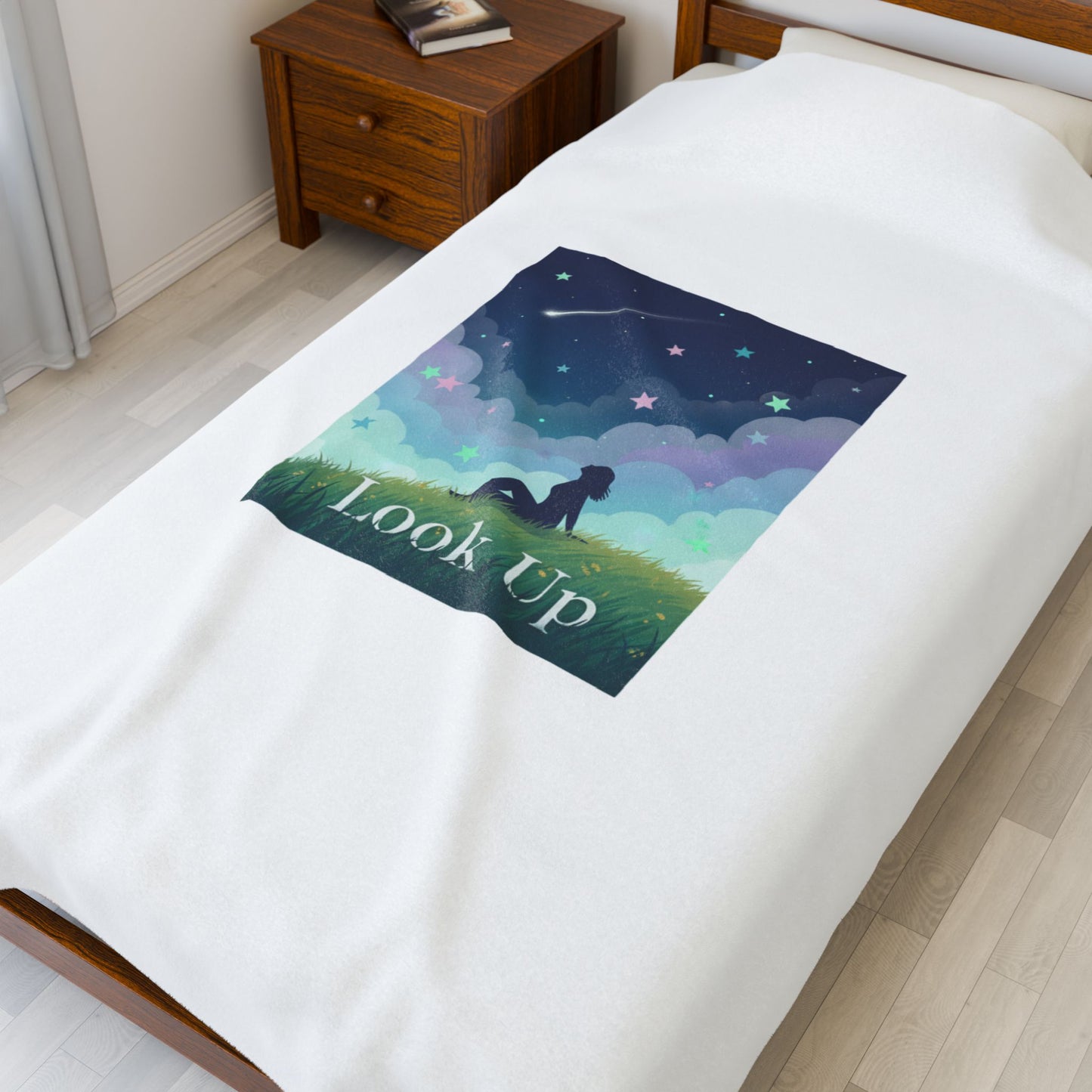 Look Up Night Sky Blanket | stargaze illustration, celestial decor