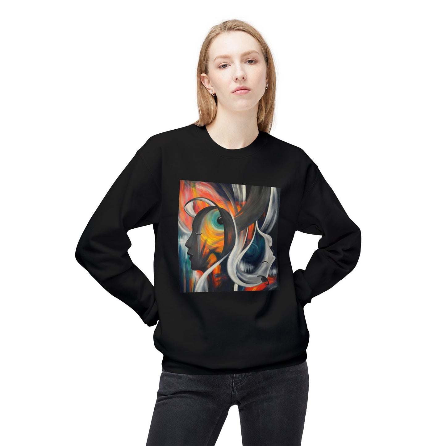 Abstract Expression Portrait Sweatshirt | Eco-Limited