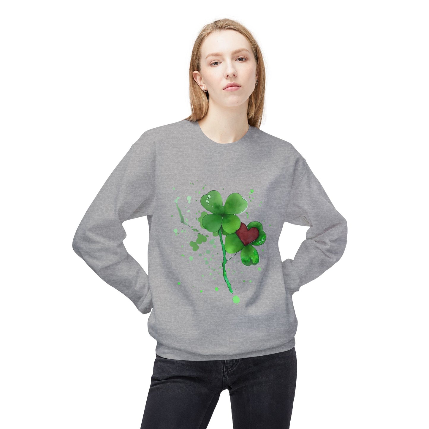 Lucky Love Clover Watercolor Sweatshirt | Eco-Limited