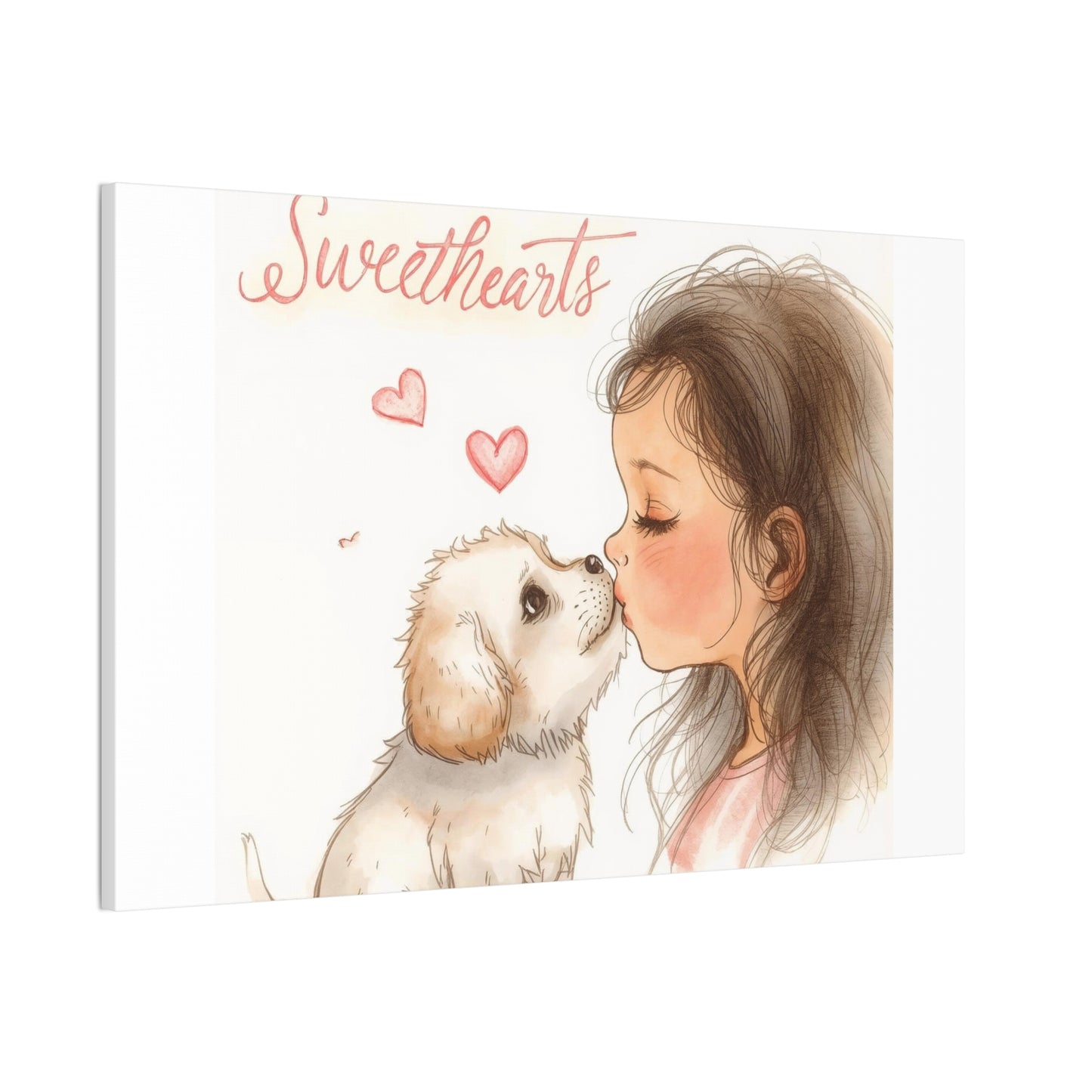 Sweethearts – Child &amp; Puppy Love Canvas | Eco-Limited