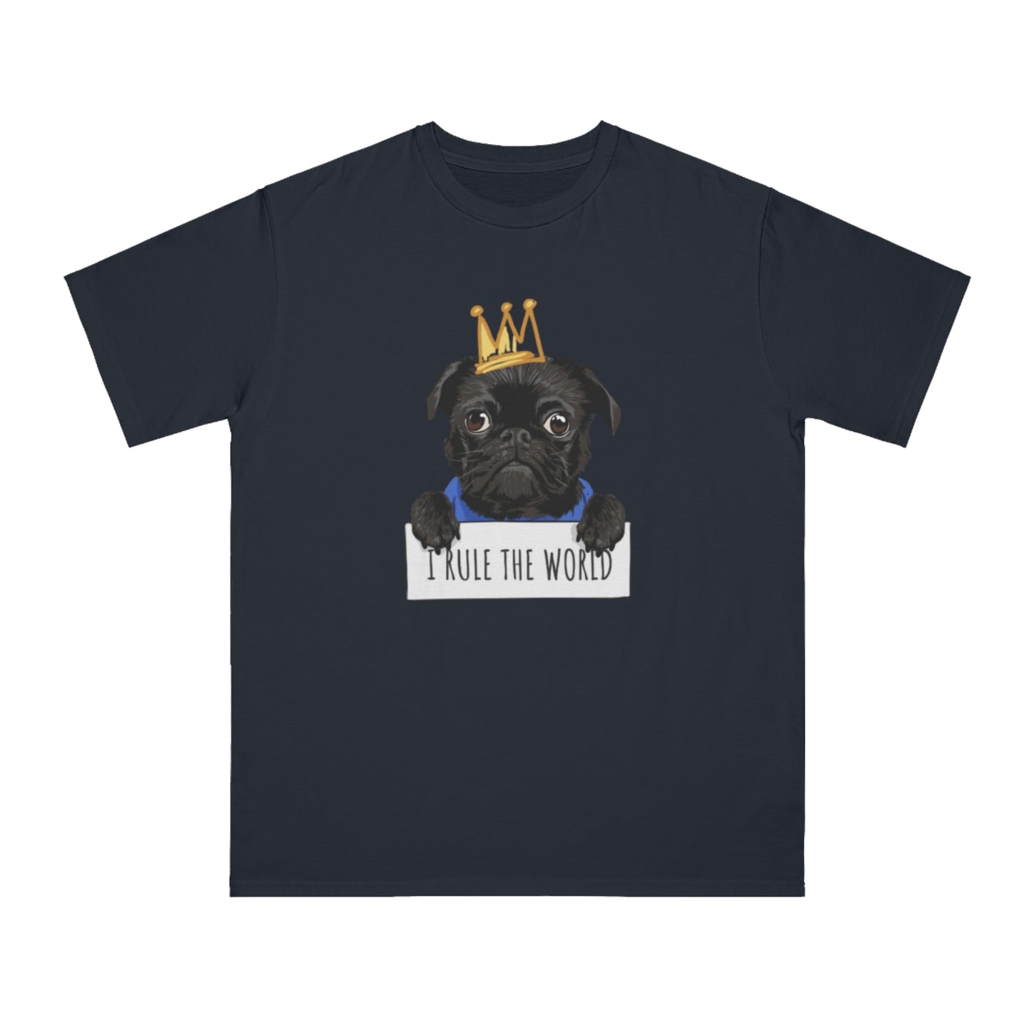 “I Rule the World” Crowned Dog Graphic Tee|Eco-Friendly